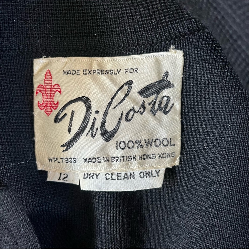 Vintage Di Costa Cardigan Women 12 Black Embroidered Strawberries 60s *See Desc* - Picture 6 of 9